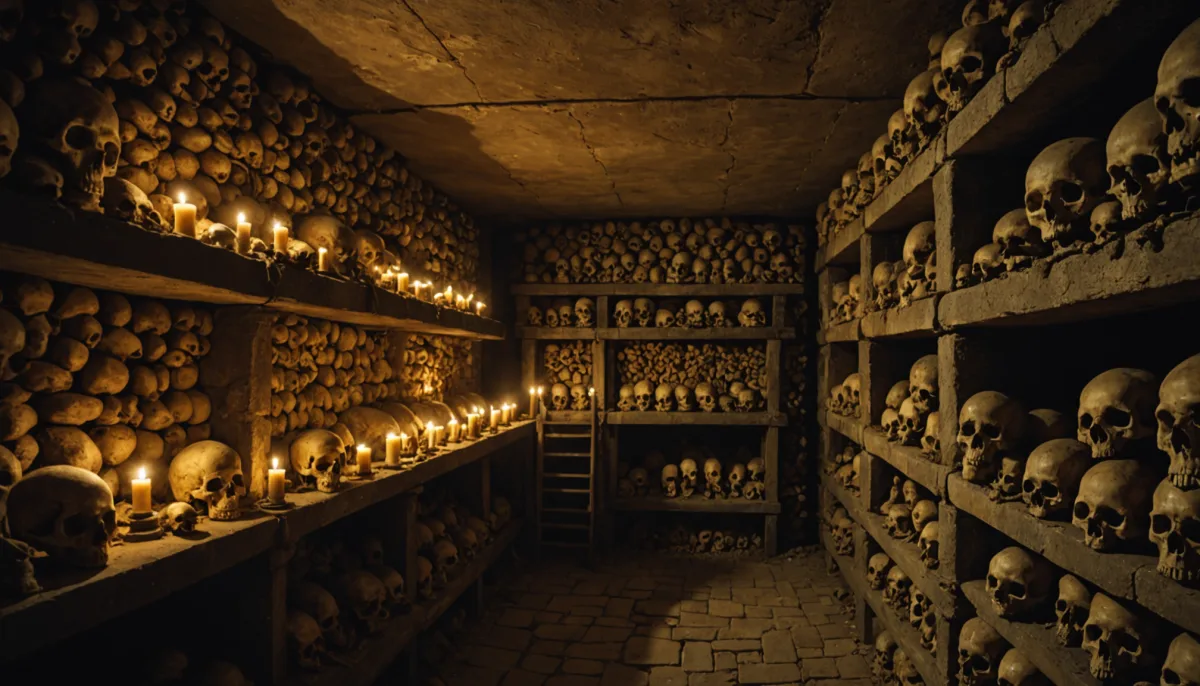découvrez les secrets fascinants des catacombes de paris, un labyrinthe souterrain chargé d'histoire, de mystères et d'énigmes. plongez dans l'atmosphère unique de cet ossuaire monumental et explorez les récits captivants qui se cachent derrière ses murs. une aventure inoubliable au cœur de la capitale française.